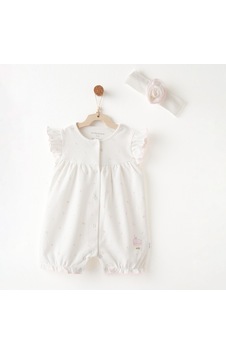 Andywawa Kız Bebek Tulum Takım Romper Band Set Summer Tiıme Anw-ac26504 Ekru Andywawa Kız Bebek Tulum Takım Romper Band Set Summer Tiıme Anw-ac26504 Ekru