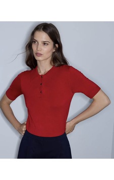 İpekyol Polo Yaka Triko Kırmızı Kadın Kazak Iw6260050177 İpekyol Polo Yaka Triko Kırmızı Kadın Kazak Iw6260050177