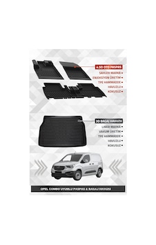 Sahler Opel Combo E 2019+ Uyumlu 4.5d Premium Havuzlu Oto Paspas Ve Liner Marka 3d Bagaj Havuzu