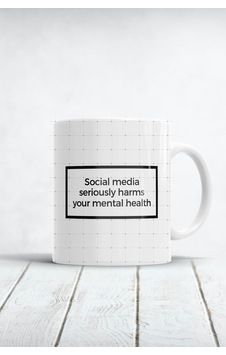Social Media Seriously Harm Your Mental Health Baskılı Kupa Bardak Beyaz Social Media Seriously Harm Your Mental Health Baskılı Kupa Bardak Beyaz