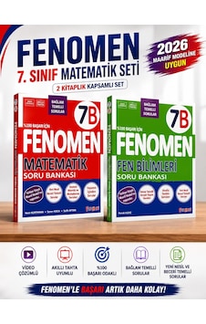 Fenomen 7.sınıf 7b Matematik Ve 7b Fen Bilimleri Soru Bankası Seti 2 Kitap Video Çözümlü 2026 Basım Fenomen 7.sınıf 7b Matematik Ve 7b Fen Bilimleri Soru Bankası Seti 2 Kitap Video Çözümlü 2026 Basım