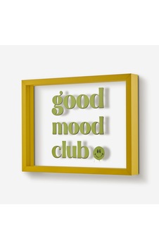 Sarı Cam Mdf Good Mood Club Çerçeve 35x26x4 Cm Sarı Cam Mdf Good Mood Club Çerçeve 35x26x4 Cm