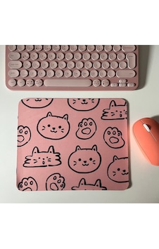 Sevimli Kedi Mouse Pad, 21x17 Cm, Kaymaz Taban, Ev, Ofis Ve Oyun İçin Rahat Ve Yumuşak Mousepad