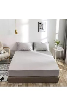 Gri Renkli %100 Pamuklu Penye Kumaşından Lastikli Çarşaf Gri 180x200 Gri Renkli %100 Pamuklu Penye Kumaşından Lastikli Çarşaf Gri 180x200