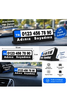Araç İçi Numaralık Torpido Üstü Kişiye Özel Qtop Q-1504