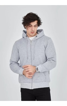 Modi Green Unisex Günlük Stil Gri Tam Fermuarlı Cepli Kapüşonlu Sweatshirt Modi Green Unisex Günlük Stil Gri Tam Fermuarlı Cepli Kapüşonlu Sweatshirt