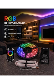 Ack 5 Mt Şerit Led / 5a Led Trafosu / 0,75 Kordon Kablo / Kumanda Modül Set Ack 5 Mt Şerit Led / 5a Led Trafosu / 0,75 Kordon Kablo / Kumanda Modül Set