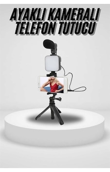 Akıllı - 5 - Telefon Vlog Kiti Tripod Mini Mikrofonlu - Csmo-tex - Telefon Tutucu