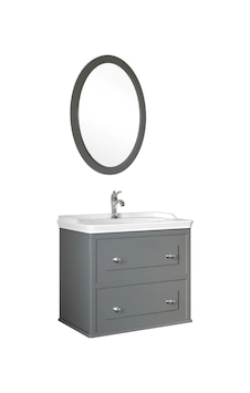 Kale Miro 80 Cm Mat Gri Banyo Dolabı Takımı Kale Miro 80 Cm Mat Gri Banyo Dolabı Takımı