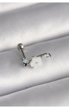 316l Çelik Gümüş Renk Zirkon Taş Detay Beyaz Çiçek Model Tragus Piercing 316l Çelik Gümüş Renk Zirkon Taş Detay Beyaz Çiçek Model Tragus Piercing