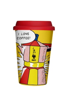 Bialetti Lictenstein Porselen Take Away Mug Kapaklı