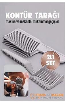 Kuaför Berber Kavisli Kontur Kesim Tarağı 2 Li Set