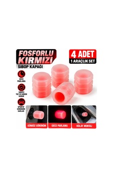 Fosforlu Kırmızı Sibop Kapağı 4'lü Set Gece Parlayan Araç Lastik Sibop Koruyucu Plastik Kapak - 939656006 Fosforlu Kırmızı Sibop Kapağı 4'lü Set Gece Parlayan Araç Lastik Sibop Koruyucu Plastik Kapak - 939656006
