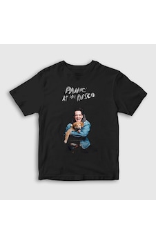 Presmono Unisex Çocuk Brendon Panic At The Disco T-shirt Siyah