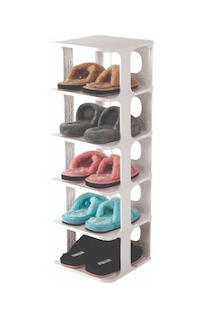 Luxury Shoe Rack Om-0910-1023-0282 5 Katlı Beyaz Blanche Lüks Ayakkabılık