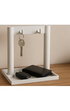 Dekoratif Anahtarlık Standı Ve Masaüstü Düzenleyici Tepsi - Beyaz, Minimalist Tasarım Dekoratif Anahtarlık Standı Ve Masaüstü Düzenleyici Tepsi - Beyaz, Minimalist Tasarım
