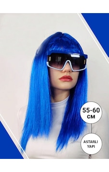 Mavi - 429 - Renk Uzun - Myceshop - Parti Peruğu Mavi - 429 - Renk Uzun - Myceshop - Parti Peruğu