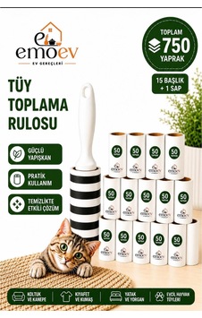 Tüy Toplayıcı Rulo Seti 15 Başlık / Toplam 750 Yaprak - Yüksek Yapışkanlı Kedi Köpek Tüyü, Koltuk Ve Kıyafet Temizleme Rulosu Tüy Toplayıcı Rulo Seti 15 Başlık / Toplam 750 Yaprak - Yüksek Yapışkanlı Kedi Köpek Tüyü, Koltuk Ve Kıyafet Temizleme Rulosu
