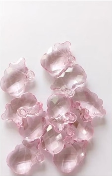 12 Adet Şeffaf Pembe Kristal Kesim Biberon Figürü - 4.5 Cm Büyük Boy Bebek Şekeri Ve Organizasyon Süsü