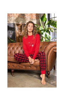 Aydoğan Kadın O Yaka Bileği Ribanalı Kırmızı Alçin Pijama Takımı 0593 Aydoğan Kadın O Yaka Bileği Ribanalı Kırmızı Alçin Pijama Takımı 0593