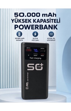 50.000 Mah Taşınabilir Powerbank 22,5 W Hızlı Şarj 4 Dahili Şarj Kablosu Dijital Ekran Led Aydınlatma Ve Taşıma Çr 50.000 Mah Taşınabilir Powerbank 22,5 W Hızlı Şarj 4 Dahili Şarj Kablosu Dijital Ekran Led Aydınlatma Ve Taşıma Çr