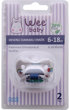 Wee Baby Desenli Damaklı Emzik 6-18 Ay No 2 -834 Mavi Wee Baby Desenli Damaklı Emzik 6-18 Ay No 2 -834 Mavi
