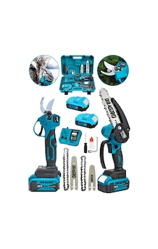 Dragro DRG-128 Mavi 2 Li Set 128 Vf 10 Ah Çift Akülü Çelik Şanzıman Şarjlı Dal Ağaç Kesme Bağ Makası 2 Akülü Mavi Dragro DRG-128 Mavi 2 Li Set 128 Vf 10 Ah Çift Akülü Çelik Şanzıman Şarjlı Dal Ağaç Kesme Bağ Makası 2 Akülü Mavi