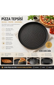 Alimunyum Granit Kaplama Delikli Pizza Tepsisi 28 Cm Alimunyum Granit Kaplama Delikli Pizza Tepsisi 28 Cm