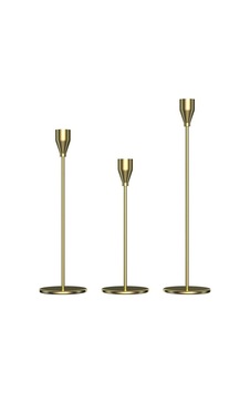 3lü Gold Şamdan Seti Renkli Renkli