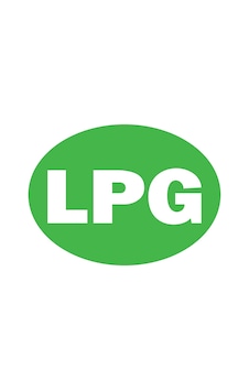 Lpg - Oto Sticker (Yeşil Zemin Üzerine Beyaz Yazı) 10X7 Cm