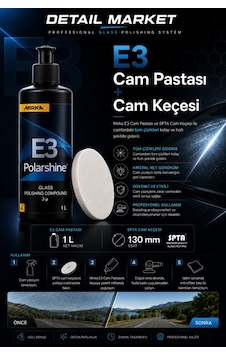 Mirka E3 Cam Çizik Giderici Pasta 1 Lt Ve Spta Cam Keçesi 130 Mm Set Mirka E3 Cam Çizik Giderici Pasta 1 Lt Ve Spta Cam Keçesi 130 Mm Set