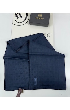 Vakko 90x90 Pamuk Jakarlı Eşarp - 05469 - 90 X 90 / Lacivert Lacivert