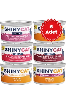 Gimcat Shinycat Jelly Jöle İçinde Tavuklu Karışık Kedi Konserve Maması 70grx6 Adet