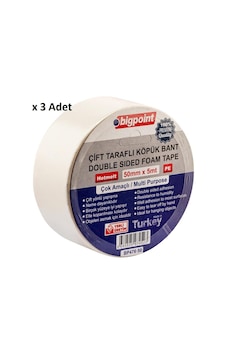 Bigpoint Çift Taraflı Köpük Bant 50mmx5m X 3 Adet Bigpoint Çift Taraflı Köpük Bant 50mmx5m X 3 Adet