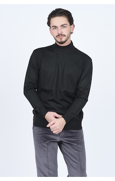 Woolen World Erkek Desenli Yarım Balıkçı Triko Yün Kazak 5596983