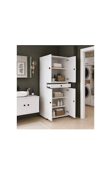 Beyaz Çok Amaçlı Banyo Dolabı Beyaz Beyaz Çok Amaçlı Banyo Dolabı Beyaz