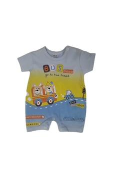 Efilix Erkek Bebek Tulum Önü Arabalı Mavi
