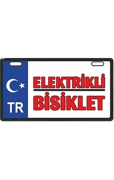 Mavi Elektrikli Bisiklet E-bike Plakalık