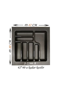 Starax S-2286-A Çekmece İçi Plastik Kaşıklık Antibakteriyel 49 x 49 CM 7 Göz 55 CM Modül Antrasit Starax S-2286-A Çekmece İçi Plastik Kaşıklık Antibakteriyel 49 x 49 CM 7 Göz 55 CM Modül Antrasit