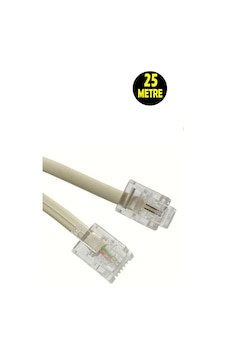 25 Metre Modem Adsl Vdsl Ara Kablosu Rj11 Hat Bağlantı Telefon Kablosu 25 Metre Modem Adsl Vdsl Ara Kablosu Rj11 Hat Bağlantı Telefon Kablosu