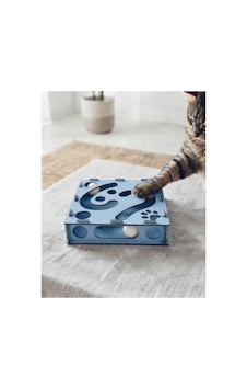 Ahşap Ve Toplu Kedi Oyuncağı Mavi Ahşap Ve Toplu Kedi Oyuncağı Mavi