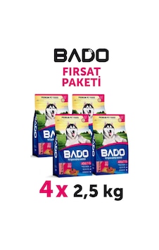 Bado Yetişkin Köpek Maması Etli Biftekli 2,5 Kg 4'lü Bado Yetişkin Köpek Maması Etli Biftekli 2,5 Kg 4'lü