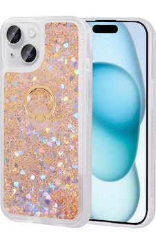 Apple Uyumlu iPhone 15 Kılıf Sıvılı Akışkanlı Desenli Simli Yüzüklü Silikon Kapak Milce Apple Uyumlu iPhone 15 Kılıf Sıvılı Akışkanlı Desenli Simli Yüzüklü Silikon Kapak Milce