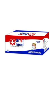 Artımed Lastikli Maske 3 Katlı 50 Adet Çok Renkli