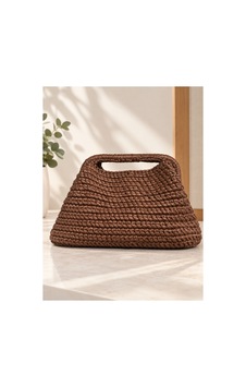 Ceymora Kadın El Emeği Portföy Clutch El Çantası Kahverengi Kahverengi