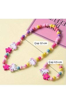 Unicorn Inci Boncuk Pembe Renkli 2li Kolye Bileklik Seti Pony Pegasus Kız Çocuk Tekboynuz Unicornlu Çok Renkli Unicorn Inci Boncuk Pembe Renkli 2li Kolye Bileklik Seti Pony Pegasus Kız Çocuk Tekboynuz Unicornlu Çok Renkli