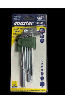 Master Allen Anahtarı Uzun 9 Parça Krom-nikel Master Allen Anahtarı Uzun 9 Parça Krom-nikel