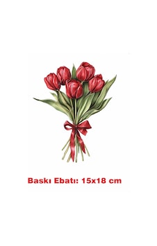 Çiçek Temalı Ütü İle Yapışan Tekstil Kumaş Tişört Dtf Baskı 3469