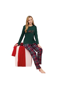 Over Sleep By Poleren Over Sleep 3262 Kadın Yılbaşı Pijama Takımı Kırmızı Over Sleep By Poleren Over Sleep 3262 Kadın Yılbaşı Pijama Takımı Kırmızı