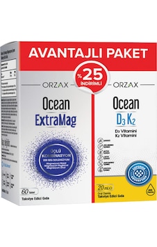 Ocean Extramag 60 Tablet + Ocean D3 K2 20 ML Ocean Extramag 60 Tablet + Ocean D3 K2 20 ML